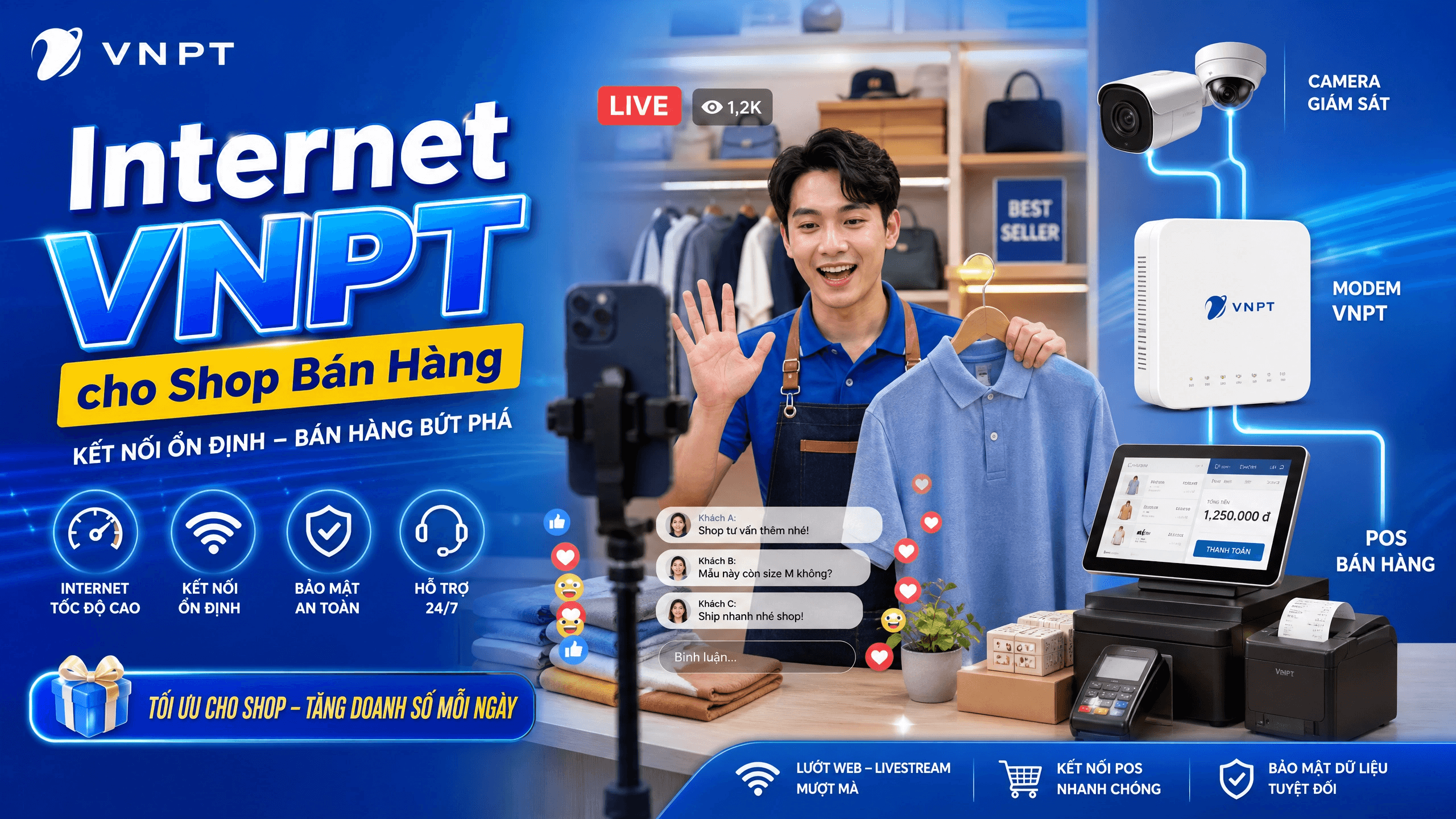 Internet cho Shop bán hàng