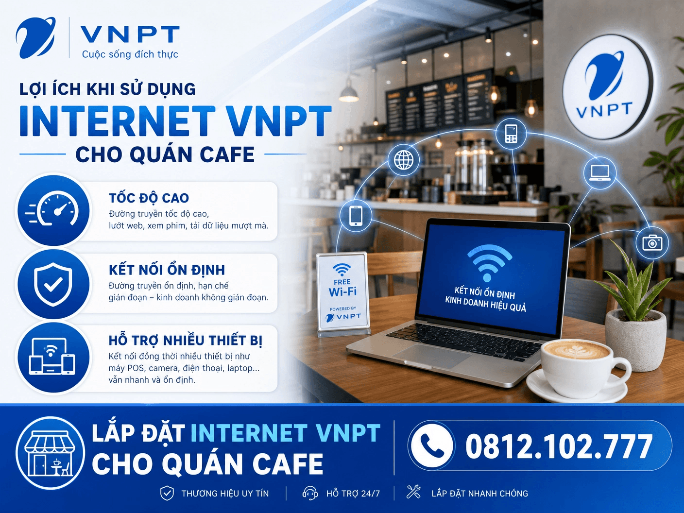 Internet VNPT có phù hợp quán cafe không?
